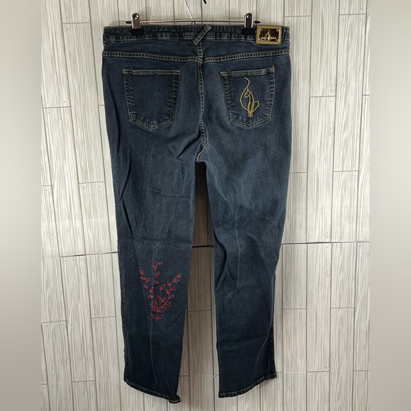 Body Phat Dark Denim Embroidered Jeans - Picture 2 of 8
